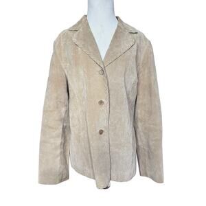 Bagatelle Suede Leather Jacket Tan Coat Western Collared Women’s Size 14